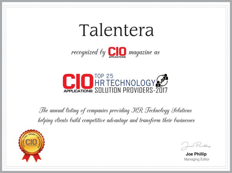 Talentera Ranked Among Top 25 HR Technology Solutions Worldwide – Talentera