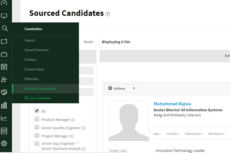 Sourced Candidates