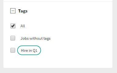 job tag filter